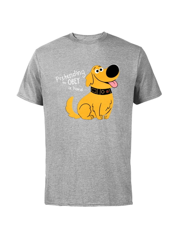 Disney and Pixar’s Dug Days Pretending to Obey is Hard - Short Sleeve Cotton T-Shirt for Adults - Customized-Athletic Heather