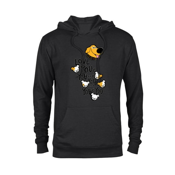 Disney and Pixar’s Dug Days Puppies I Love You and You - Pullover Hoodie for Adults – Customized-Black