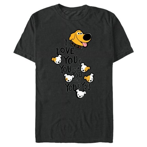 Disney and Pixar’s Dug Days Puppies I Love You and You - Short Sleeve Blended T-Shirt for Adults – Customized-Dark Heather