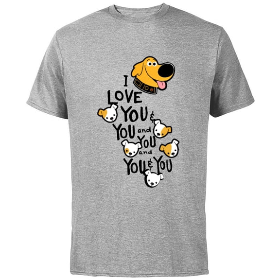 Disney and Pixar’s Dug Days Puppies I Love You and You - Short Sleeve Cotton T-Shirt for Adults - Customized-Athletic Heather