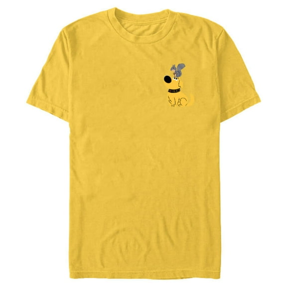 Disney and Pixar's Dug Days Squirrel - Short Sleeve Blended T-Shirt for Adults – Customized-Yellow