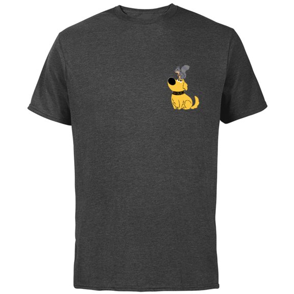 Disney and Pixar's Dug Days Squirrel - Short Sleeve Cotton T-Shirt for Adults - Customized-Charcoal Heather
