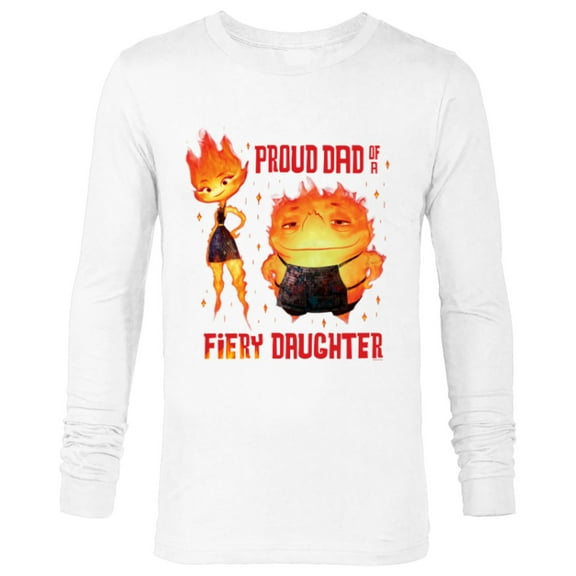 Disney and Pixar’s Elemental Proud Dad of a Fiery Daughter - Long Sleeve T-Shirt for Men - Customized-White