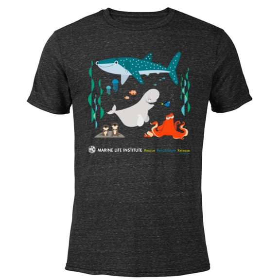 Disney and Pixar’s Finding Dory Marine Life Institute - Short Sleeve Blended T-Shirt for Adults - Customized-Black