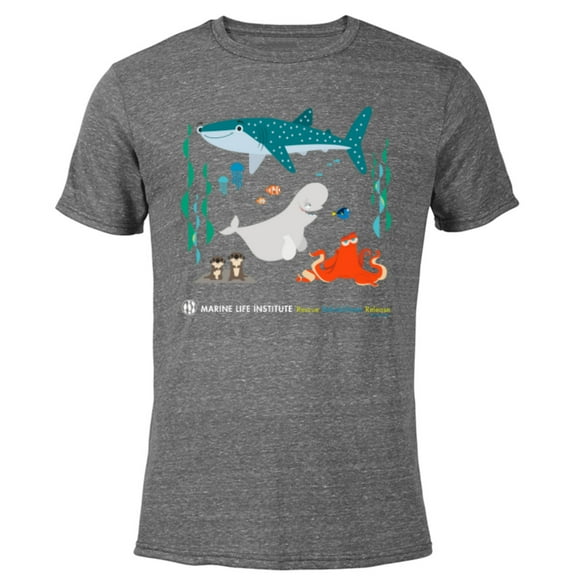 Disney and Pixar’s Finding Dory Marine Life Institute - Short Sleeve Blended T-Shirt for Adults - Customized-Dark Heather