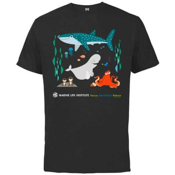 Disney and Pixar’s Finding Dory Marine Life Institute - Short Sleeve Cotton T-Shirt for Adults - Customized-Black