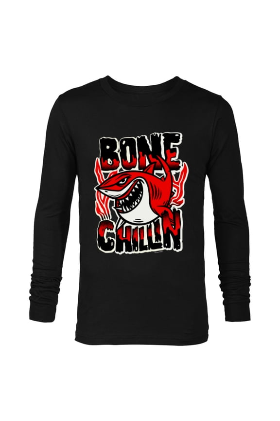 Disney and Pixar’s Finding Nemo Bruce the Shark Bone Chillin - Long Sleeve T-Shirt for Men - Customized-Black