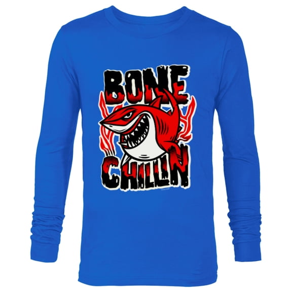 Disney and Pixar’s Finding Nemo Bruce the Shark Bone Chillin - Long Sleeve T-Shirt for Men - Customized-Navy