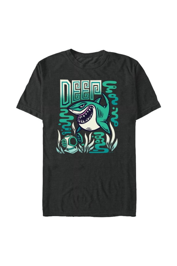 Disney and Pixar’s Finding Nemo Bruce the Shark Deep - Short Sleeve Blended T-Shirt for Adults - Customized-Dark Heather