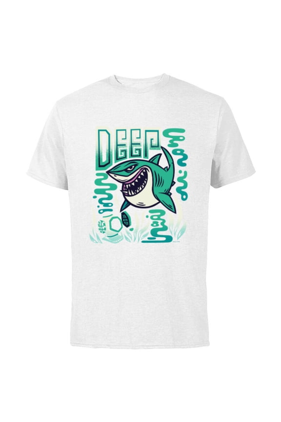 Disney and Pixar’s Finding Nemo Bruce the Shark Deep - Short Sleeve Cotton T-Shirt for Adults - Customized-White