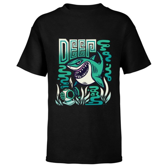 Disney and Pixar’s Finding Nemo Bruce the Shark Deep - Short Sleeve T-Shirt for Kids - Customized-Black