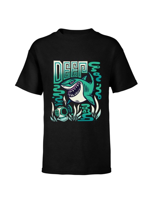 Disney and Pixar’s Finding Nemo Bruce the Shark Deep - Short Sleeve T-Shirt for Kids - Customized-Black