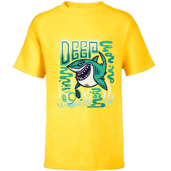 Disney and Pixar’s Finding Nemo Bruce the Shark Deep - Short Sleeve T-Shirt for Kids - Customized-Yellow