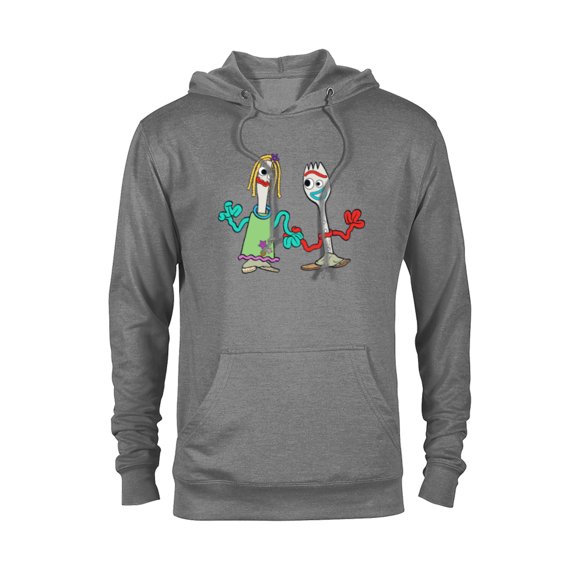 Disney and Pixar’s Forky and Karen - Pullover Hoodie for Adults - Customized-Graphite Heather