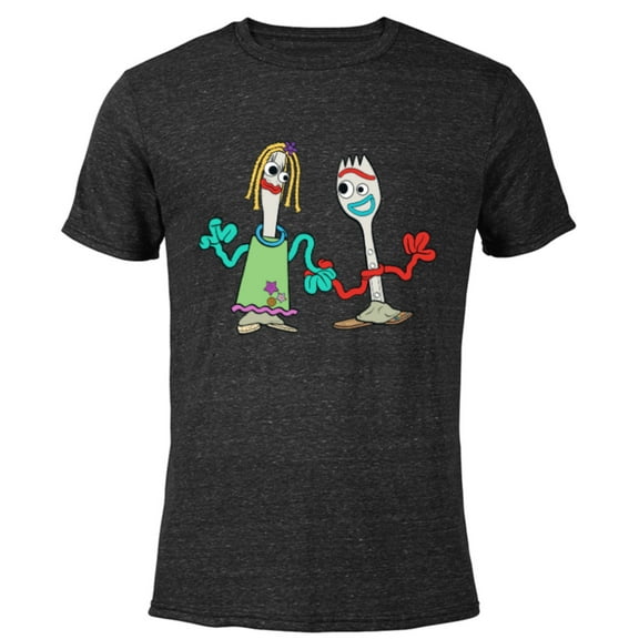 Disney and Pixar’s Forky and Karen - Short Sleeve Blended T-Shirt for Adults - Customized-Black