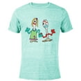 thumbnail image 1 of Disney and Pixar’s Forky and Karen - Short Sleeve Blended T-Shirt for Adults - Customized-Ocean Blue, 1 of 5
