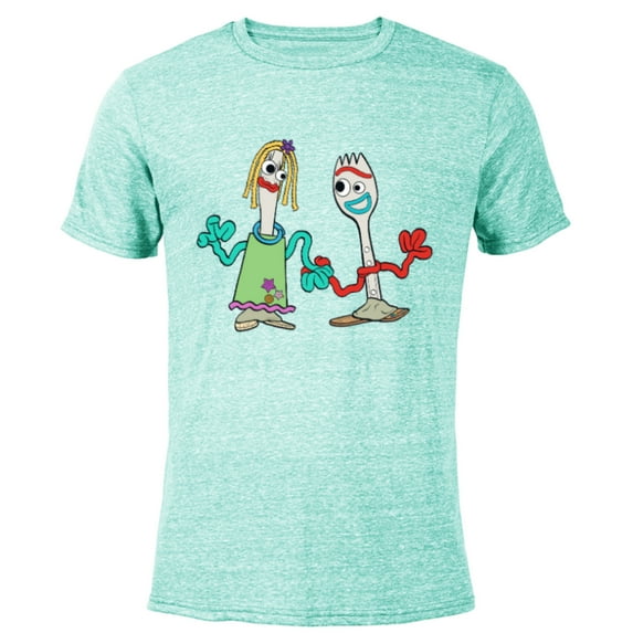 Disney and Pixar’s Forky and Karen - Short Sleeve Blended T-Shirt for Adults - Customized-Ocean Blue