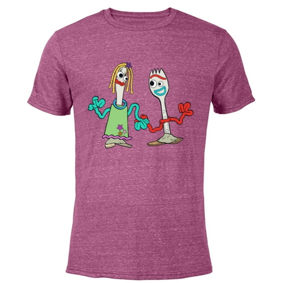 Disney and Pixar’s Forky and Karen - Short Sleeve Blended T-Shirt for Adults - Customized-Purple
