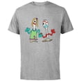thumbnail image 1 of Disney and Pixar’s Forky and Karen - Short Sleeve Cotton T-Shirt for Adults - Customized-Athletic Heather, 1 of 5