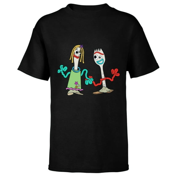 Disney and Pixar’s Forky and Karen - Short Sleeve T-Shirt for Kids - Customized-Black