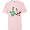 thumbnail image 1 of Disney and Pixar’s Forky and Karen - Short Sleeve T-Shirt for Kids - Customized-Soft Pink, 1 of 5