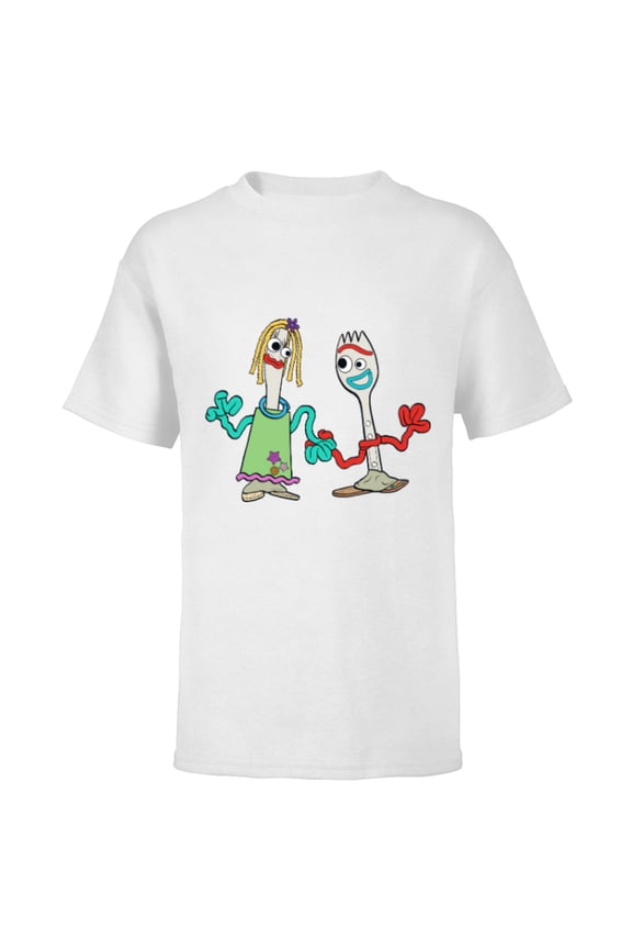 Disney and Pixar’s Forky and Karen - Short Sleeve T-Shirt for Kids - Customized-White