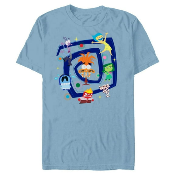 Disney and Pixar’s Inside Out 2 Anxiety Emotional Spiral- Short Sleeve Blended T-Shirt for Adults - Customized-Ocean Blue