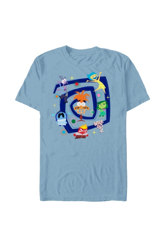 Disney and Pixar’s Inside Out 2 Anxiety Emotional Spiral- Short Sleeve Blended T-Shirt for Adults - Customized-Ocean Blue