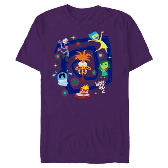 Disney and Pixar’s Inside Out 2 Anxiety Emotional Spiral- Short Sleeve Blended T-Shirt for Adults - Customized-Purple