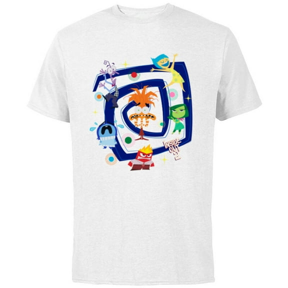 Disney and Pixar’s Inside Out 2 Anxiety Emotional Spiral- Short Sleeve Cotton T-Shirt for Adults - Customized-White