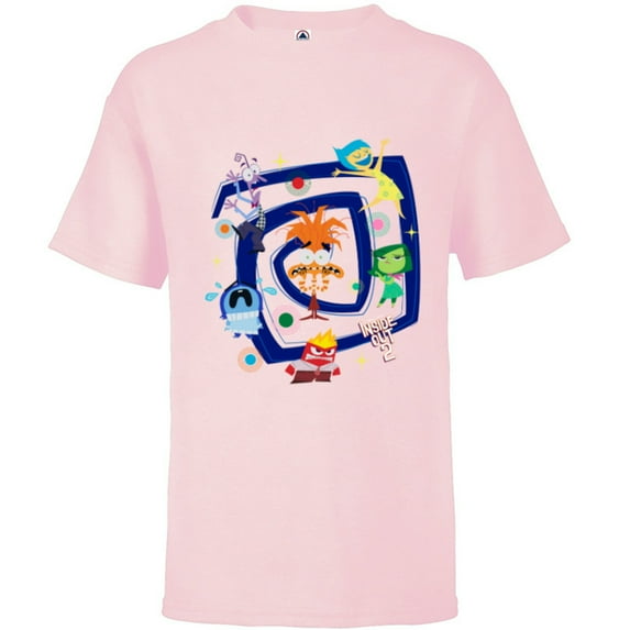 Disney and Pixar’s Inside Out 2 Anxiety Emotional Spiral- Short Sleeve T-Shirt for Kids - Customized-Soft Pink