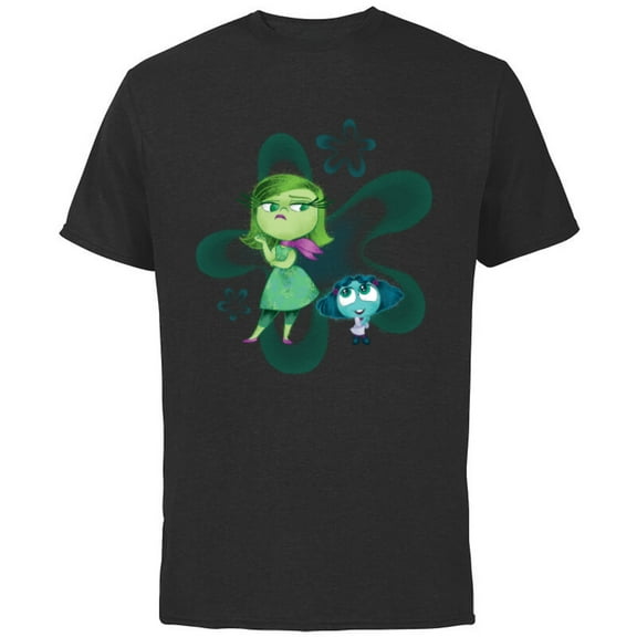 Disney and Pixar’s Inside Out 2 Emotions Disgust and Envy- Short Sleeve Cotton T-Shirt for Adults - Customized-Black