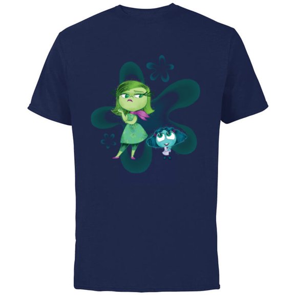 Disney and Pixar’s Inside Out 2 Emotions Disgust and Envy- Short Sleeve Cotton T-Shirt for Adults - Customized-Navy
