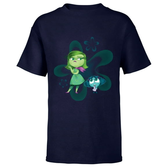 Disney and Pixar’s Inside Out 2 Emotions Disgust and Envy- Short Sleeve T-Shirt for Kids - Customized-Navy
