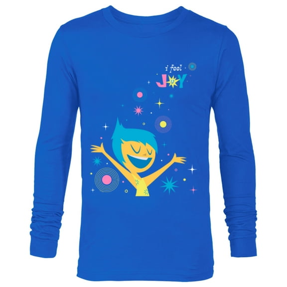 Disney and Pixar’s Inside Out 2 Happy Emotions I Feel Joy- Long Sleeve T-Shirt for Men - Customized-Navy