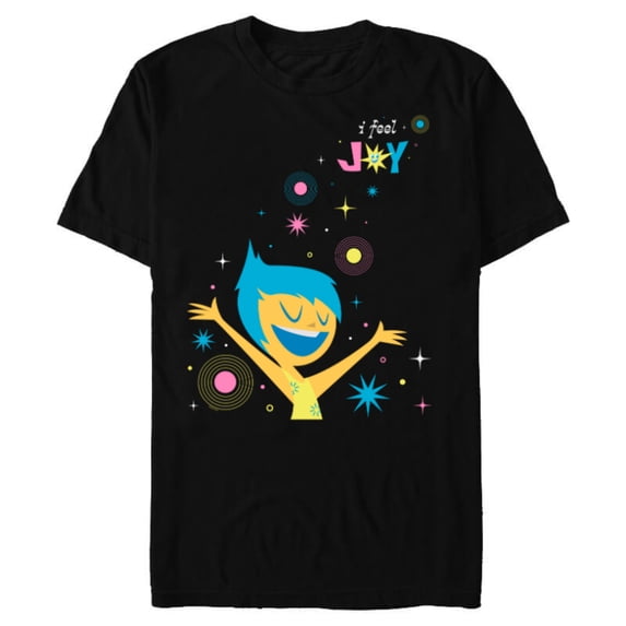 Disney and Pixar’s Inside Out 2 Happy Emotions I Feel Joy- Short Sleeve Blended T-Shirt for Adults - Customized-Black