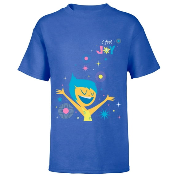 Disney and Pixar’s Inside Out 2 Happy Emotions I Feel Joy- Short Sleeve T-Shirt for Kids - Customized-Royal