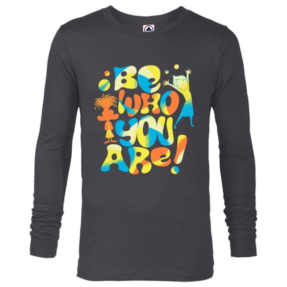 Disney and Pixar’s Inside Out 2 Joy & Anxiety Be Who You Are- Long Sleeve T-Shirt for Men - Customized-Charcoal Heather