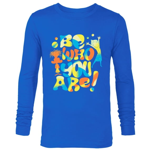 Disney and Pixar’s Inside Out 2 Joy & Anxiety Be Who You Are- Long Sleeve T-Shirt for Men - Customized-Navy