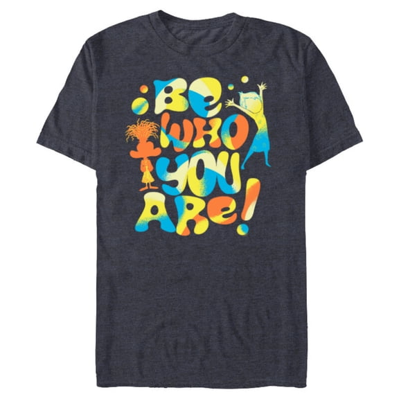 Disney and Pixar’s Inside Out 2 Joy & Anxiety Be Who You Are- Short Sleeve Blended T-Shirt for Adults - Customized-Navy Heather