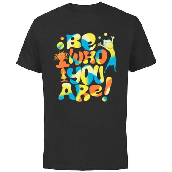 Disney and Pixar’s Inside Out 2 Joy & Anxiety Be Who You Are- Short Sleeve Cotton T-Shirt for Adults - Customized-Black