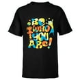thumbnail image 1 of Disney and Pixar’s Inside Out 2 Joy & Anxiety Be Who You Are- Short Sleeve T-Shirt for Kids - Customized-Black, 1 of 5