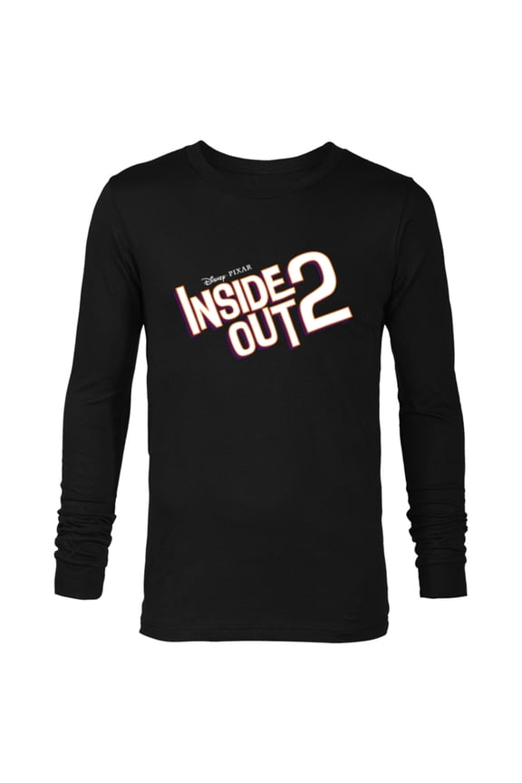 Disney and Pixar’s Inside Out 2 Movie Title Logo- Long Sleeve T-Shirt for Men - Customized-Black