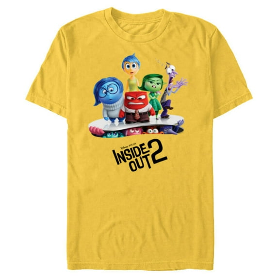 Disney and Pixar’s Inside Out 2 New Emotions Official Poster- Short Sleeve Blended T-Shirt for Adults - Customized-Yellow