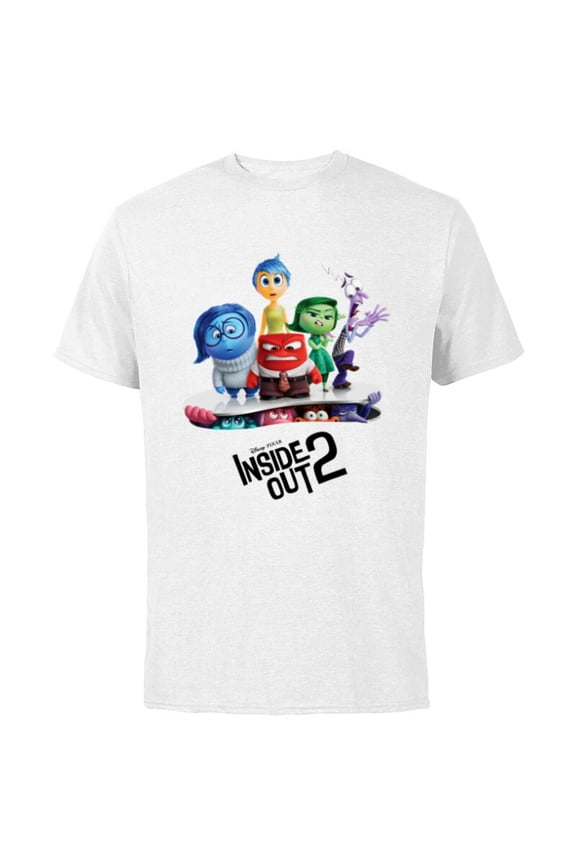 Disney and Pixar’s Inside Out 2 New Emotions Official Poster- Short Sleeve Cotton T-Shirt for Adults - Customized-White
