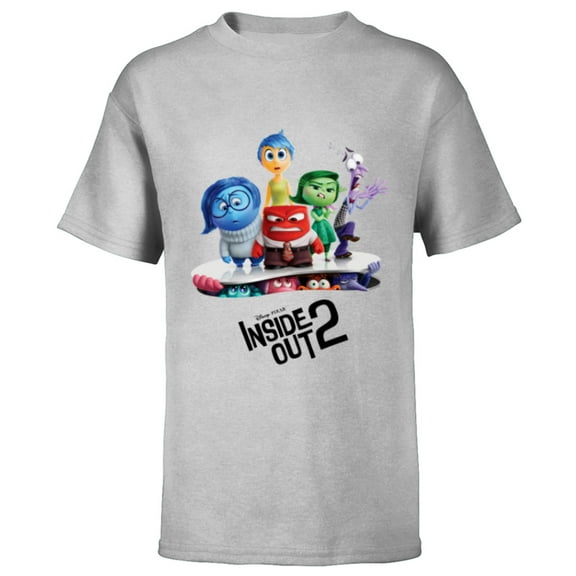 Disney and Pixar’s Inside Out 2 New Emotions Official Poster- Short Sleeve T-Shirt for Kids - Customized-Athletic Heather