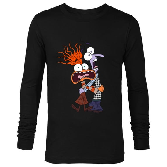 Disney and Pixar’s Inside Out 2 Toony Colors Anxiety & Fear- Long Sleeve T-Shirt for Men - Customized-Black