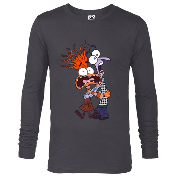 Disney and Pixar’s Inside Out 2 Toony Colors Anxiety & Fear- Long Sleeve T-Shirt for Men - Customized-Charcoal Heather