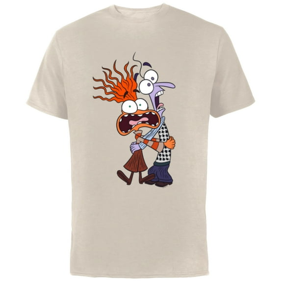 Disney and Pixar’s Inside Out 2 Toony Colors Anxiety & Fear- Short Sleeve Cotton T-Shirt for Adults - Customized-Natural