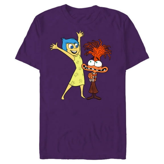 Disney and Pixar’s Inside Out 2 Toony Colors Joy & Anxiety- Short Sleeve Blended T-Shirt for Adults - Customized-Purple